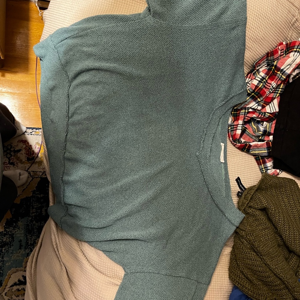 Lush Women's Sea Green Crew Neck Sweater